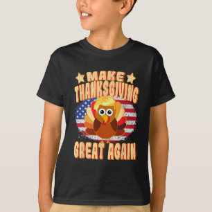 Thanksgiving Great Again Trump Turkey Funny 2024 G T-Shirt