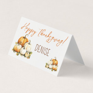 Thanksgiving Greeting, Pumpkins Seating Cards