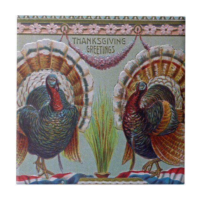 Thanksgiving Greetings 1906 Tile (Front)