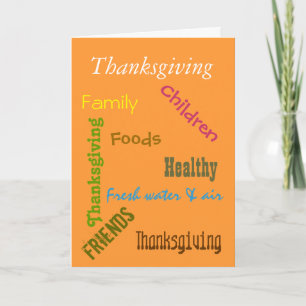 Thanksgiving greetings. Be happy and thankful. Holiday Card