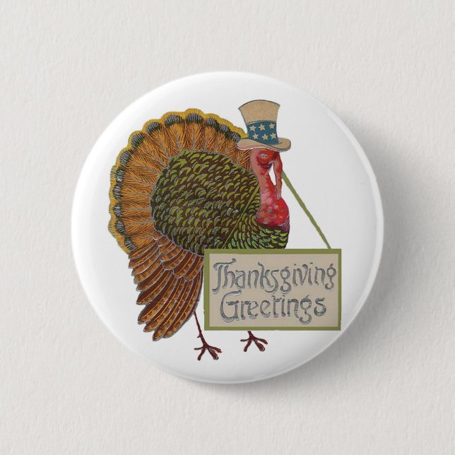 Thanksgiving Greetings button (Front)