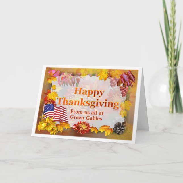 Thanksgiving Greetings Holiday Card (Front)
