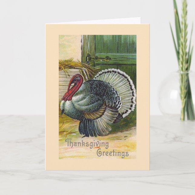 "Thanksgiving Greetings" Vintage Card (Front)