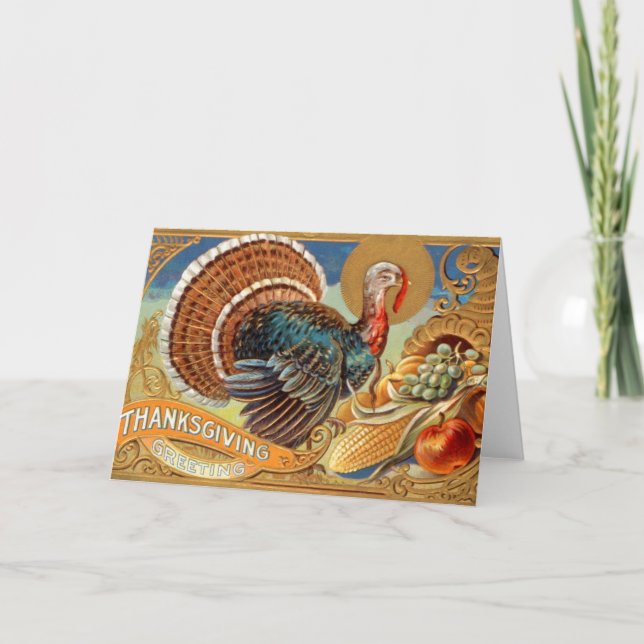 Thanksgiving Greetings Vintage Greeting Card (Front)