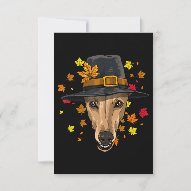 Thanksgiving Greyhound Pilgrim Costume Men Women Invitation (Front)