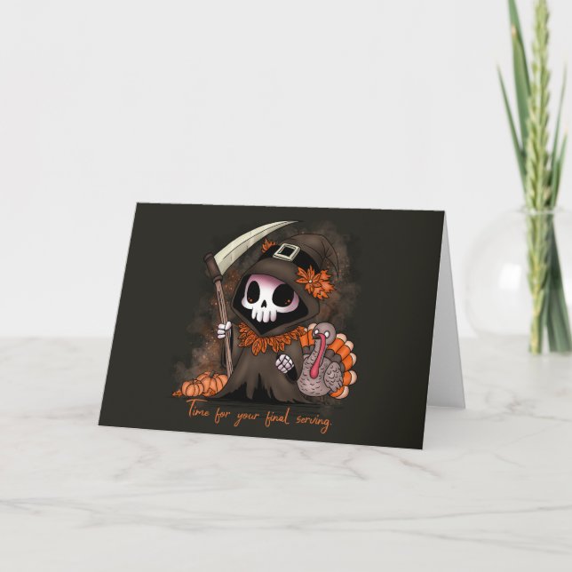 Thanksgiving Grim Reaper Holiday Card (Front)