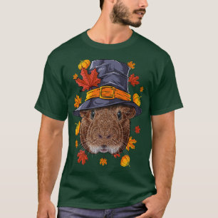 Thanksgiving Guinea Pig Pilgrim Costume Fall Autum T-Shirt