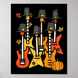 Thanksgiving Guitars Fall Rock Music Riocker Men B Poster
