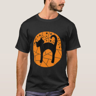 Thanksgiving Halloween Fall Cute Starry Black Cat T-Shirt