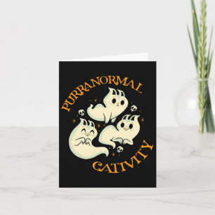 Thanksgiving Halloween Fall Funny Cute Purranormal Card