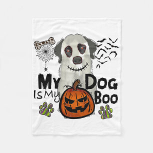 Thanksgiving Halloween Fall My Dog Is My Boo Paw P Fleece Blanket