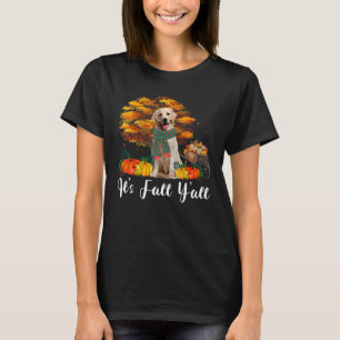 Thanksgiving Halloween It's Fall Y'all Golden Retr T-Shirt