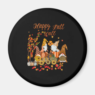 Thanksgiving Happy Fall Yall Gnome Leopard Magnet
