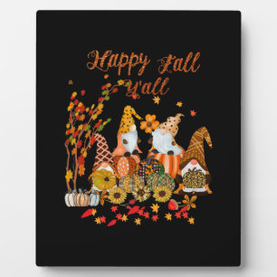 Thanksgiving Happy Fall Yall Gnome Leopard Plaque