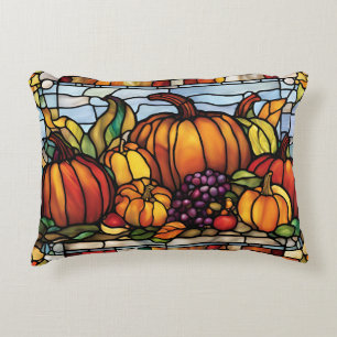 Thanksgiving Harvest, Decorative Stained Glass, Cushion