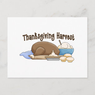 thanksgiving harvest holiday postcard