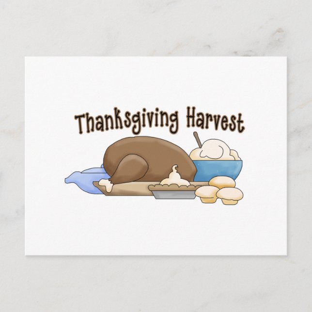 thanksgiving harvest holiday postcard (Front)