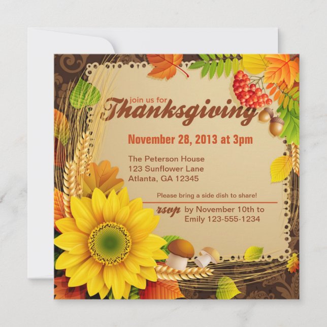 Thanksgiving Harvest Invite (Front)