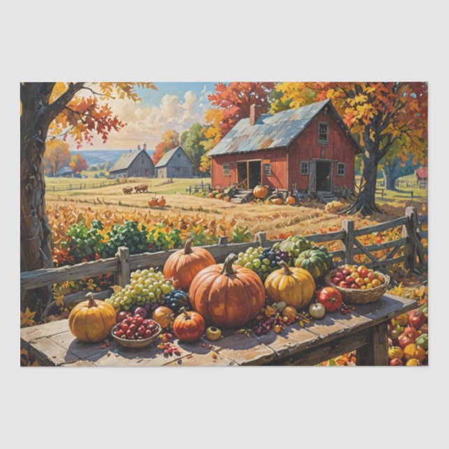 Thanksgiving Harvest Tissue Paper (Front)
