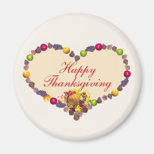 Thanksgiving Heart and Cornucopia Magnet