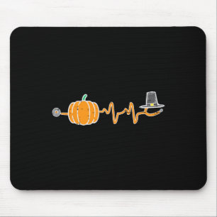 Thanksgiving Heartbeat Pumpkin Stethoscope Fall Sc Mouse Pad