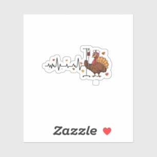 Thanksgiving Heartbeat Turkey Nurse Pulse Fall RN