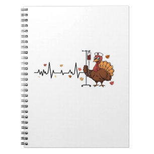 Thanksgiving Heartbeat Turkey Nurse Pulse Fall RN Notebook
