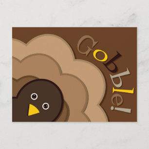 Thanksgiving hiding turkey holiday postcard