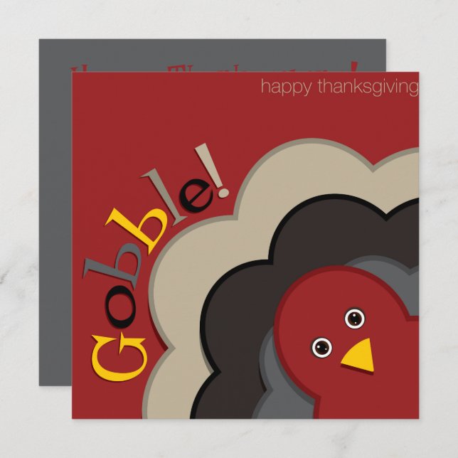 Thanksgiving hiding turkey invitation (Front/Back)