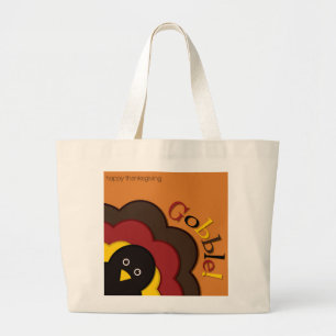 Thanksgiving hiding turkey large tote bag