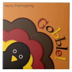 Thanksgiving hiding turkey tile