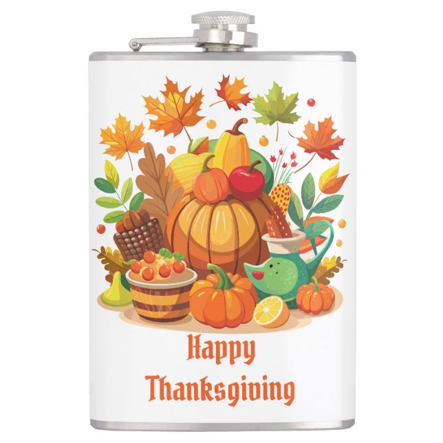 Thanksgiving Hip Flask (Front)