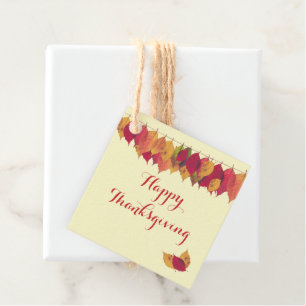 Thanksgiving Holiday Autumn Colourful Leaves Borde Favour Tags