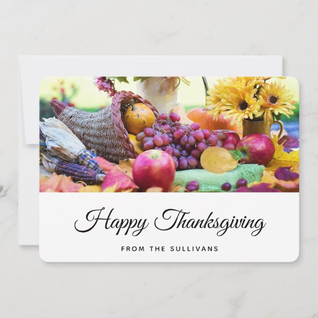 Thanksgiving Holiday Autumn Harvest Table Card (Front)