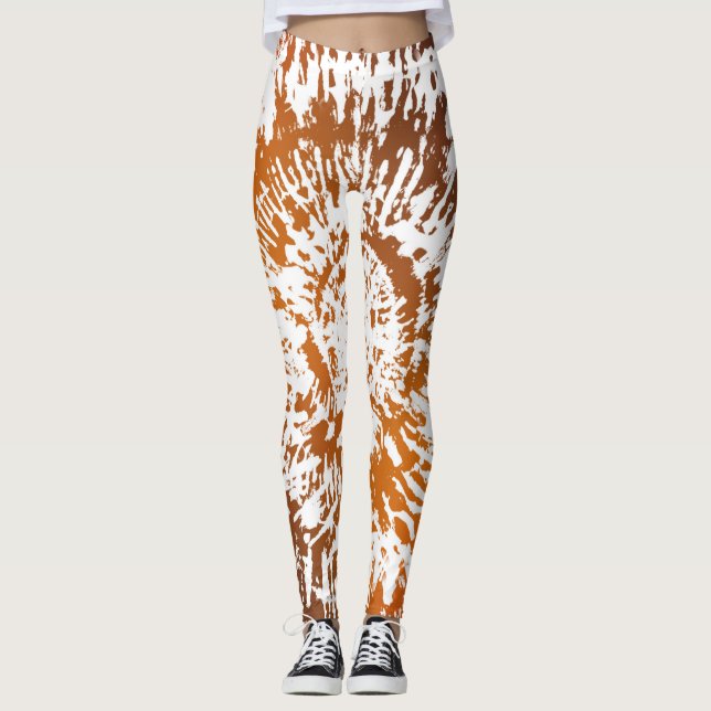 Thanksgiving Holiday Autumn Tie Dye Gift Pattern Leggings (Front)