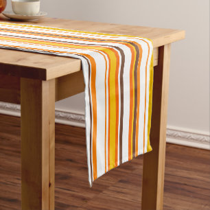 Thanksgiving Holiday Fall Stripes Long Table Runner
