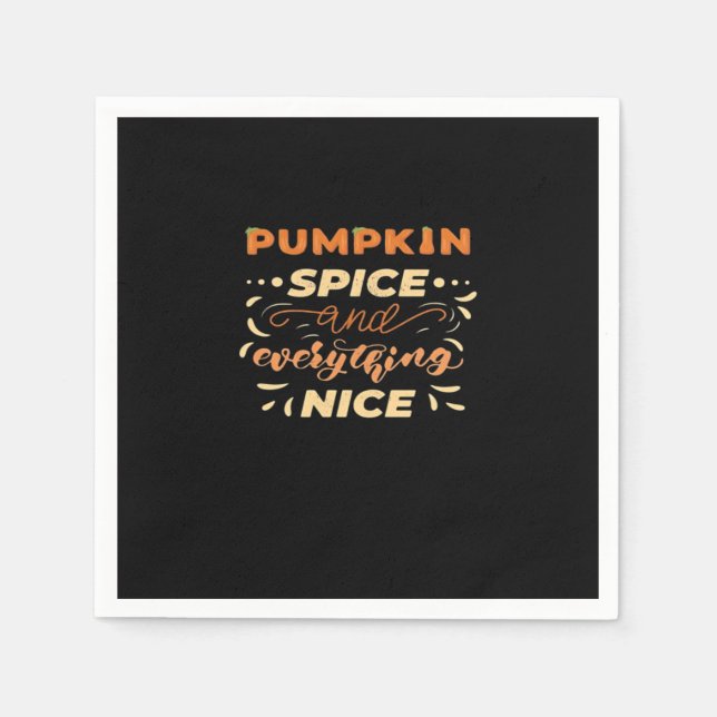 Thanksgiving Holiday Pumpkin Spice Everything Nice Napkin (Front)