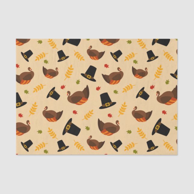 Thanksgiving Holiday turkey dinner party tissue Paper (Front)