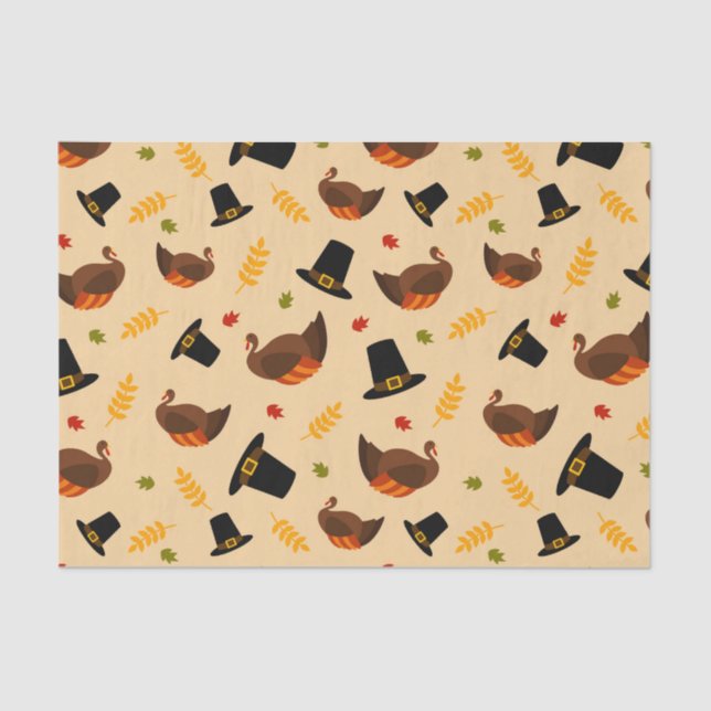 Thanksgiving Holiday turkey dinner party tissue Tissue Paper (Front)