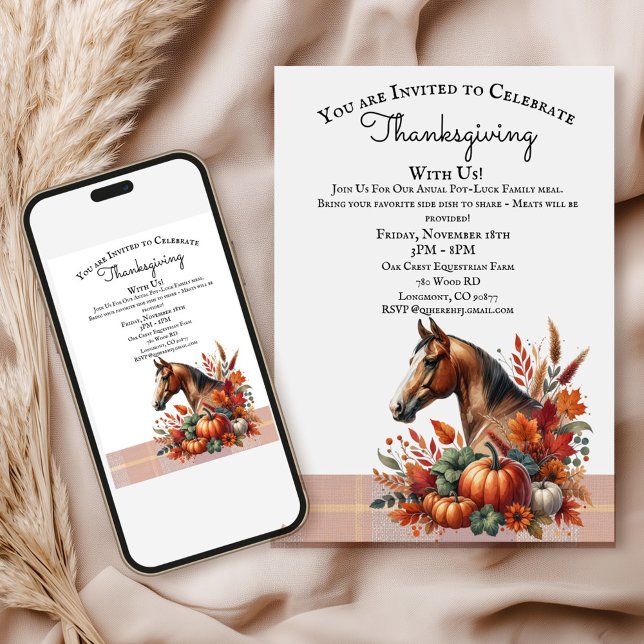 Thanksgiving Horse  Invitation (Creator Uploaded)
