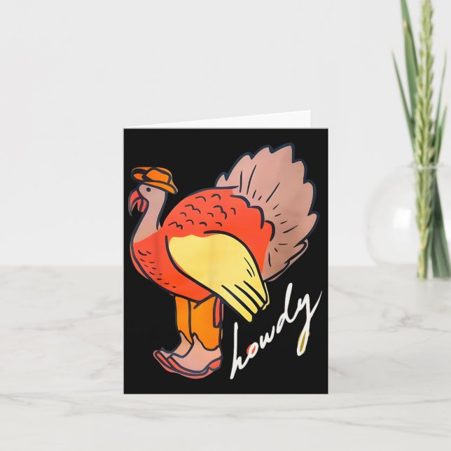 Thanksgiving Howdy Turkey  Card (Front)