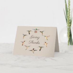 Thanksgiving Hummingbirds Holiday Card