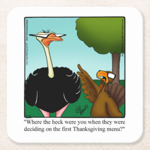Thanksgiving Humor Bar Coasters