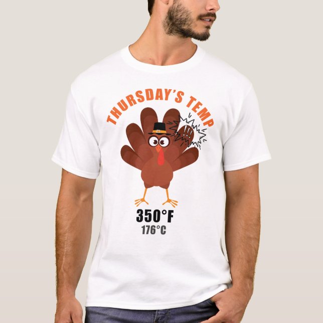Thanksgiving Humor Funny Turkey Joke T-Shirt (Front)