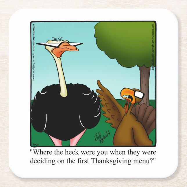 Thanksgiving Humour Bar Coasters (Front)