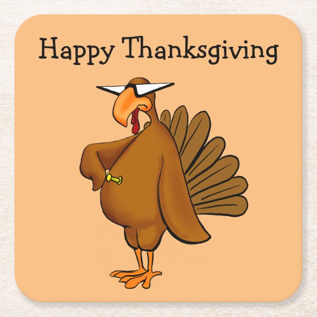 Thanksgiving Humour Bar Coasters (Front)