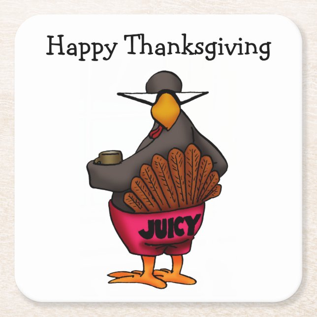 Thanksgiving Humour Bar Coasters (Front)