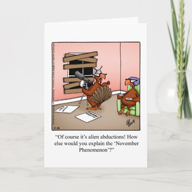 Thanksgiving Humour Greeting Card (Front)
