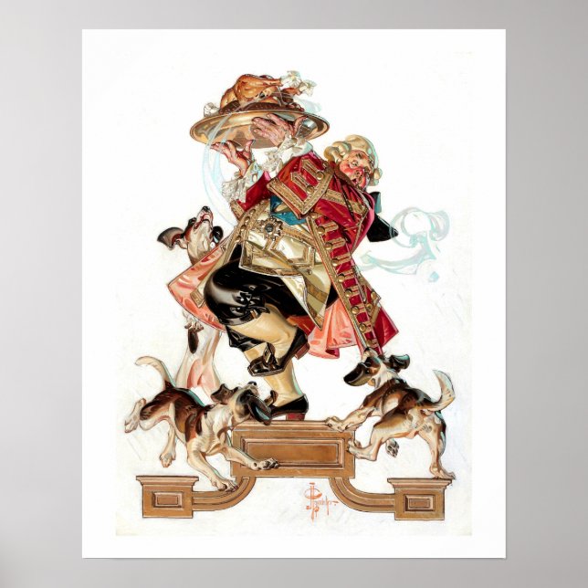 Thanksgiving Humourous Vintage Art Poster (Front)