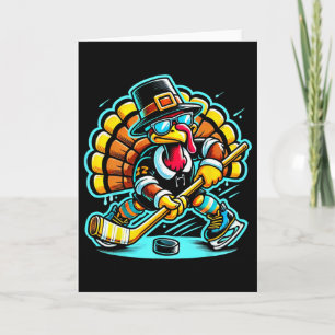 Thanksgiving Ice Hockey Turkey Day Fall Card